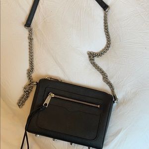 Black Rebecca Minkoff Leather Crossbody with Chain